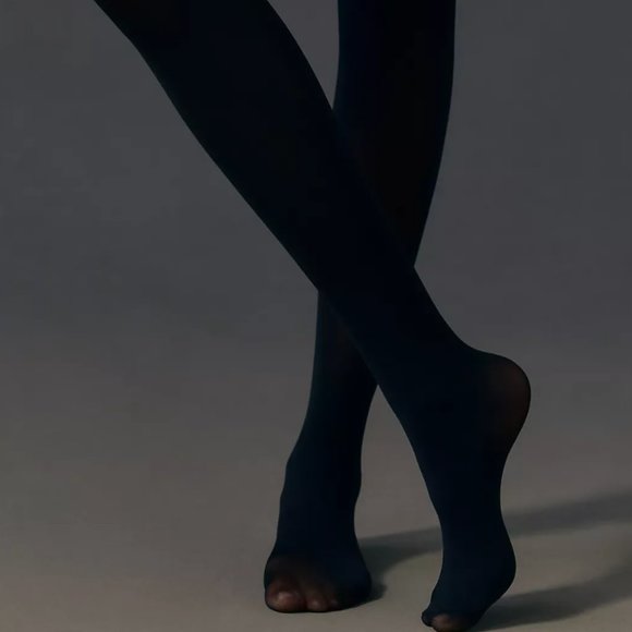 ANTHROPOLOGIE Italian Opaque Tights Black Solid Colorful Size S-3X Plus NEW - Picture 2 of 3